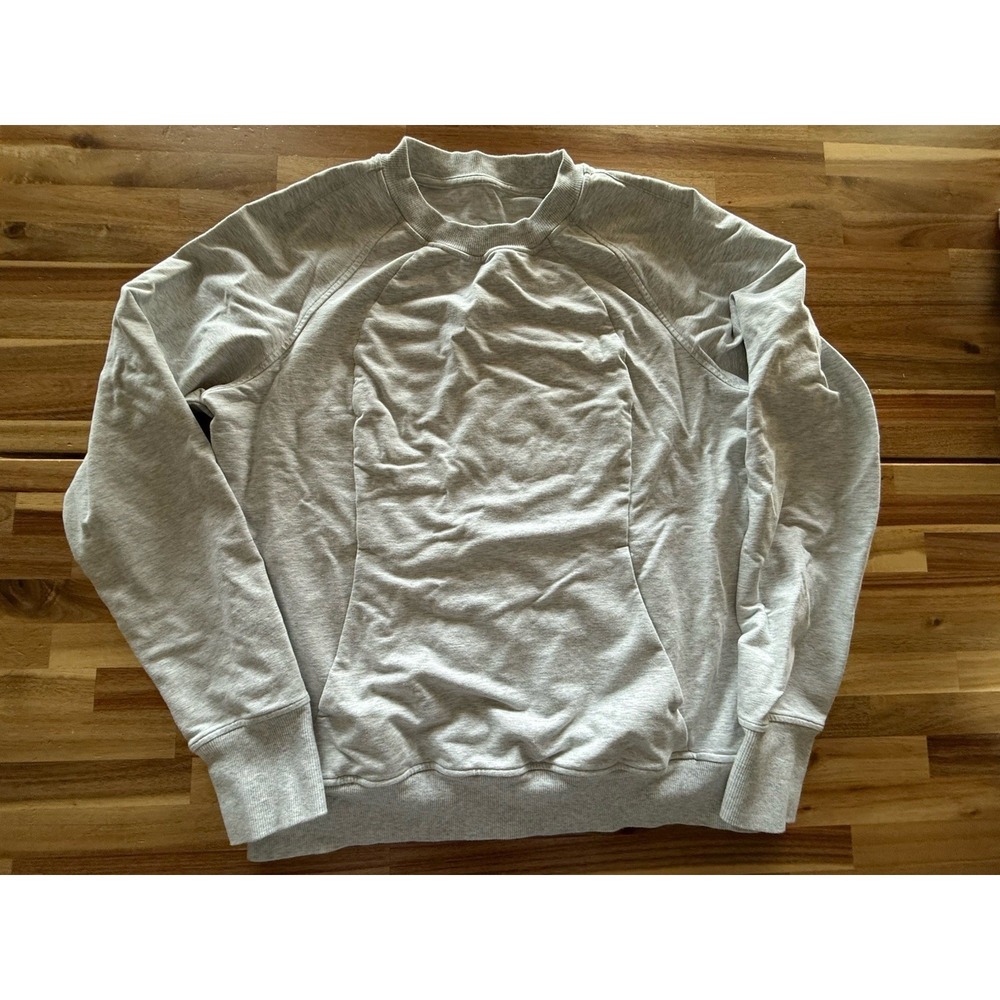 Lululemon Scuba Crew Sweatshirt Sweater Womens Size 12 Heathered Gray W3DTQS